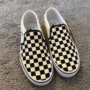 Slip on checkerboard vans